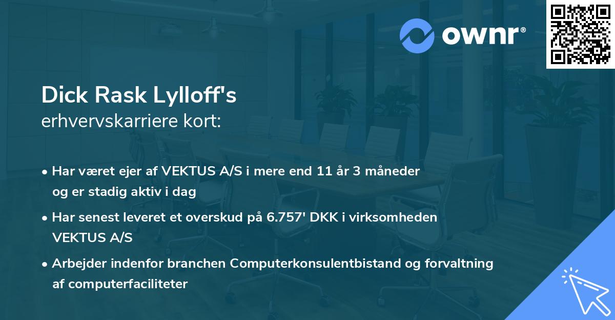 Dick Rask Lylloff's erhvervskarriere kort
