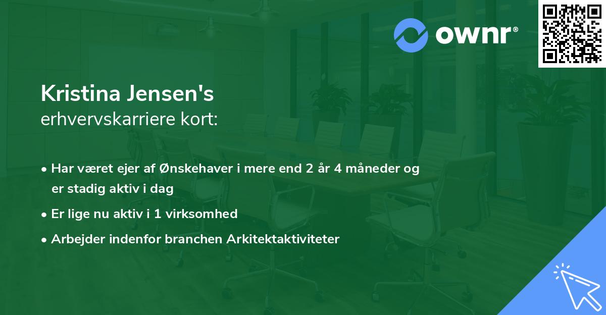 Kristina Jensen's erhvervskarriere kort