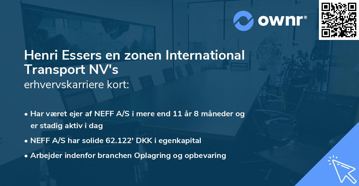 Henri Essers en zonen International Transport NV's erhvervskarriere kort