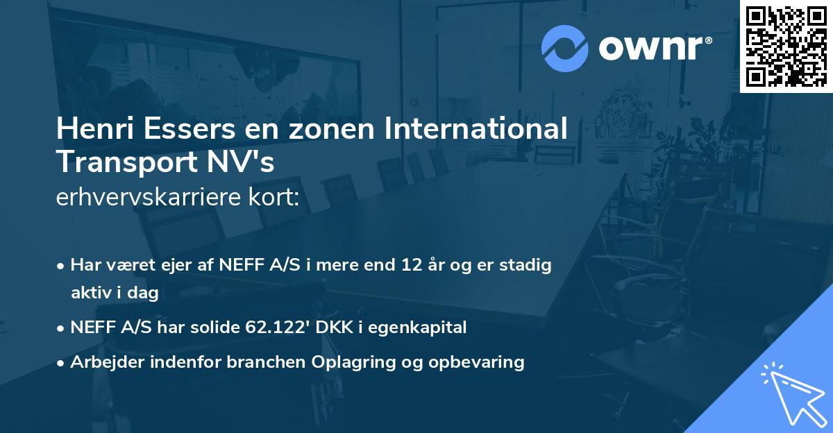 Henri Essers en zonen International Transport NV's erhvervskarriere kort