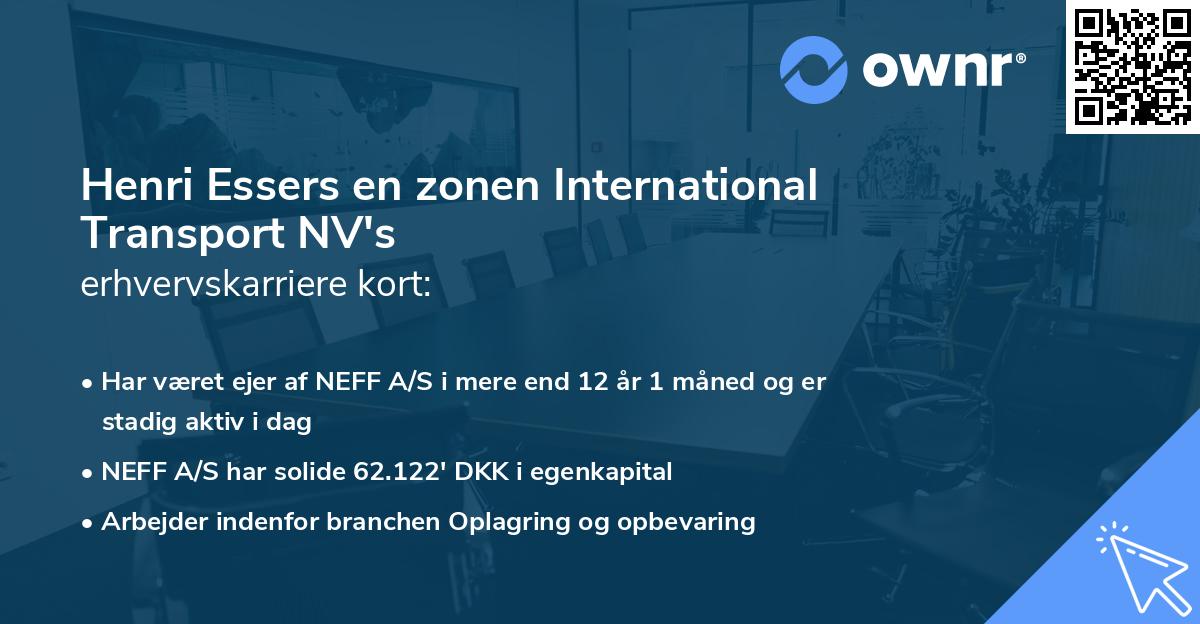 Henri Essers en zonen International Transport NV's erhvervskarriere kort