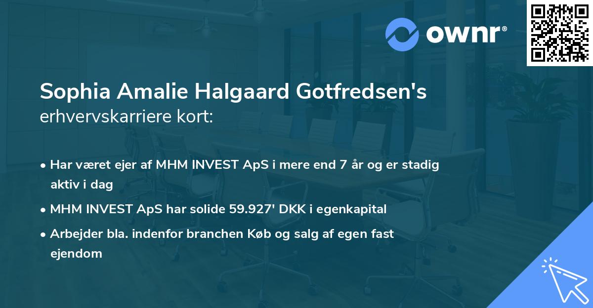 Sophia Amalie Halgaard Gotfredsen's erhvervskarriere kort