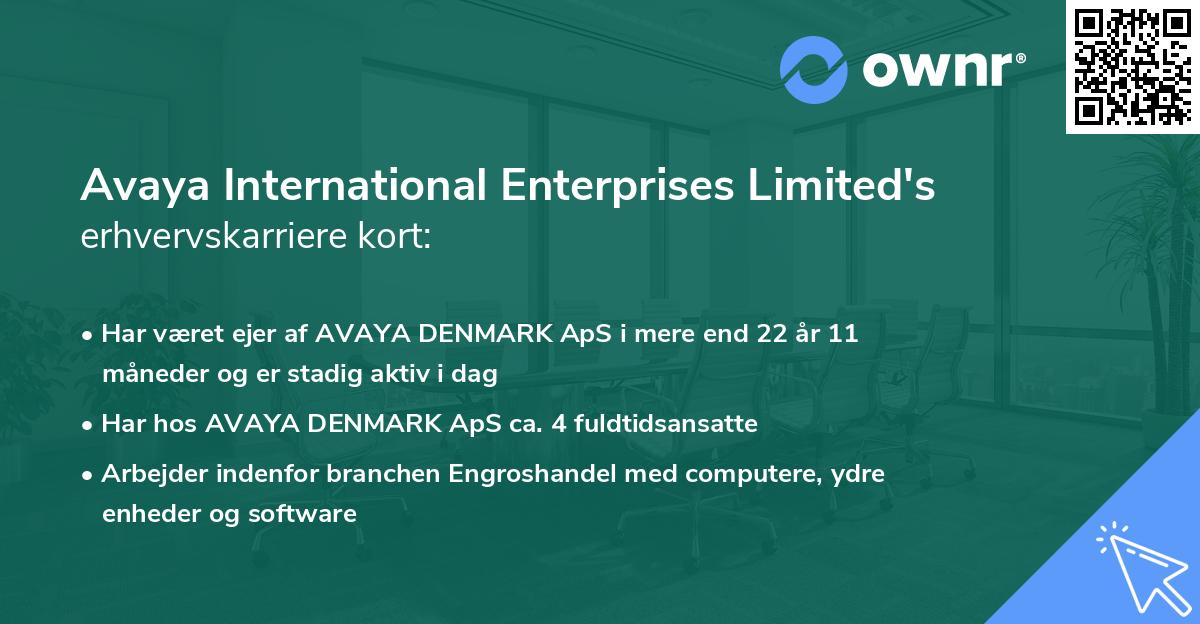 Avaya International Enterprises Limited's erhvervskarriere kort