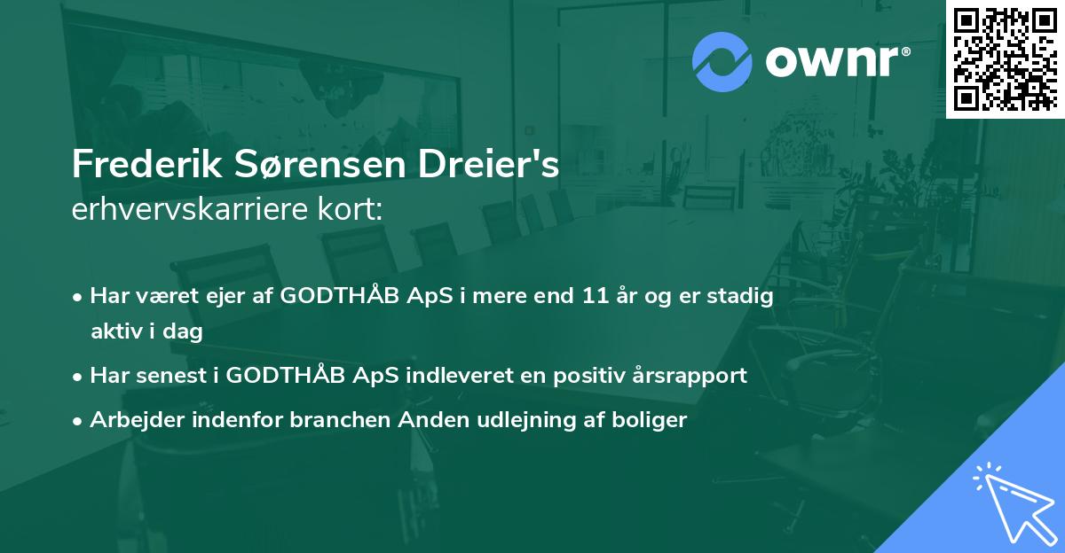 Frederik Sørensen Dreier's erhvervskarriere kort