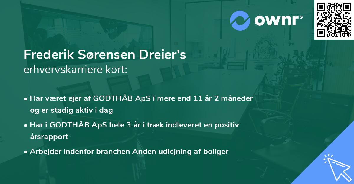Frederik Sørensen Dreier's erhvervskarriere kort