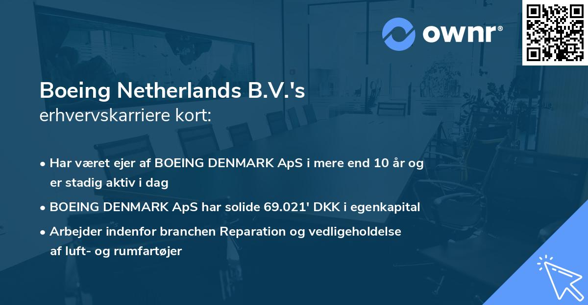 Boeing Netherlands B.V.'s erhvervskarriere kort