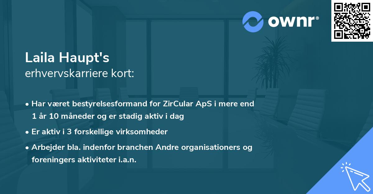 Laila Haupt's erhvervskarriere kort
