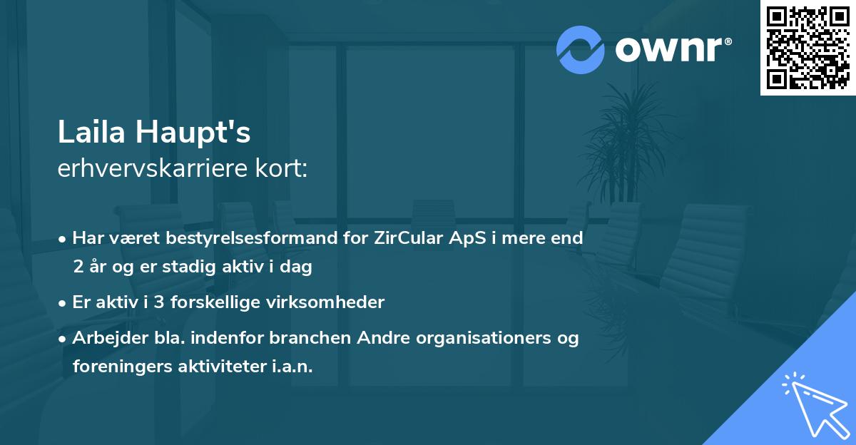 Laila Haupt's erhvervskarriere kort