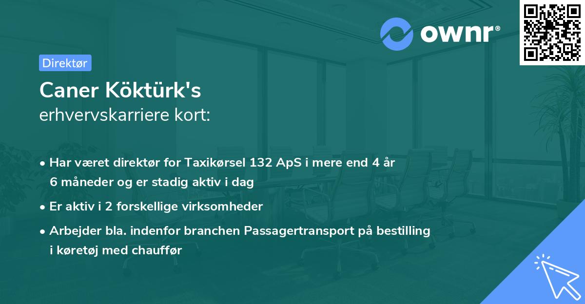 Caner Köktürk's erhvervskarriere kort