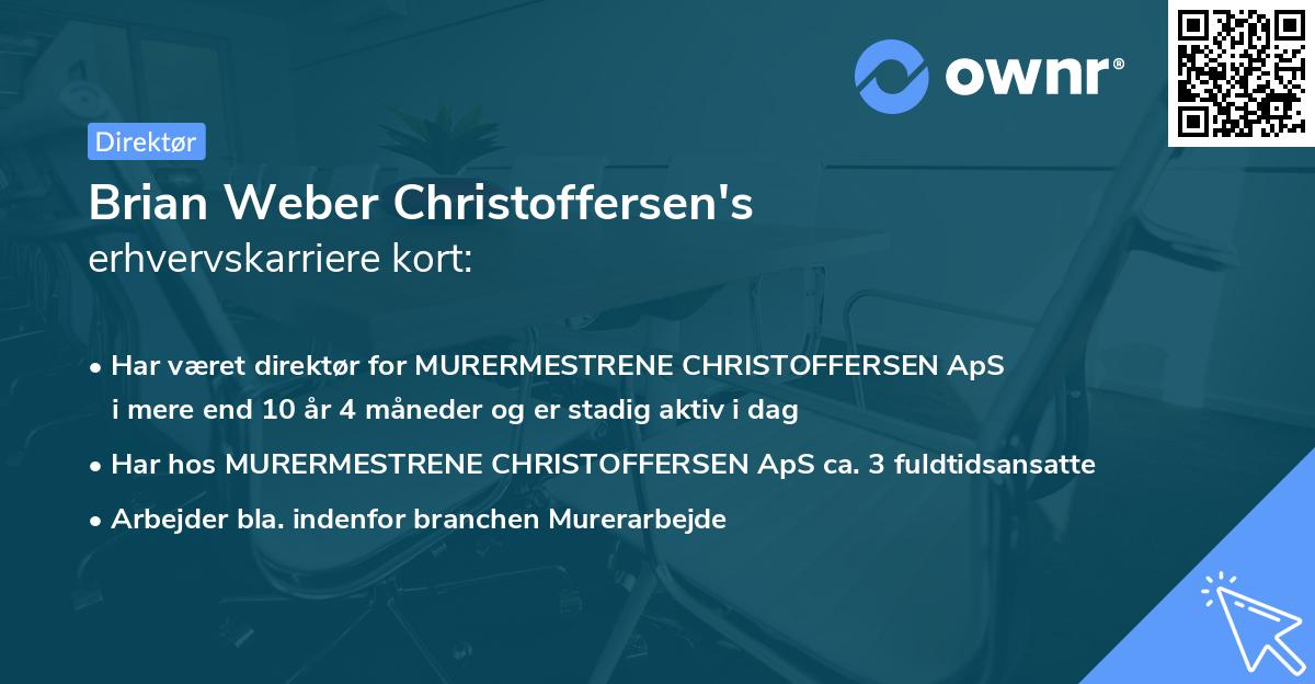Brian Weber Christoffersen's erhvervskarriere kort
