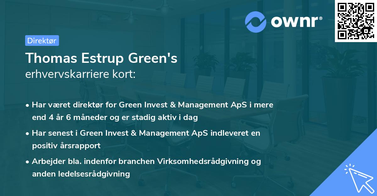 Thomas Estrup Green's erhvervskarriere kort
