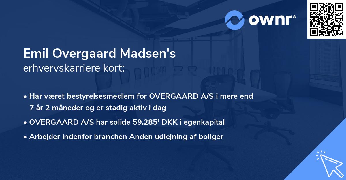 Emil Overgaard Madsen's erhvervskarriere kort