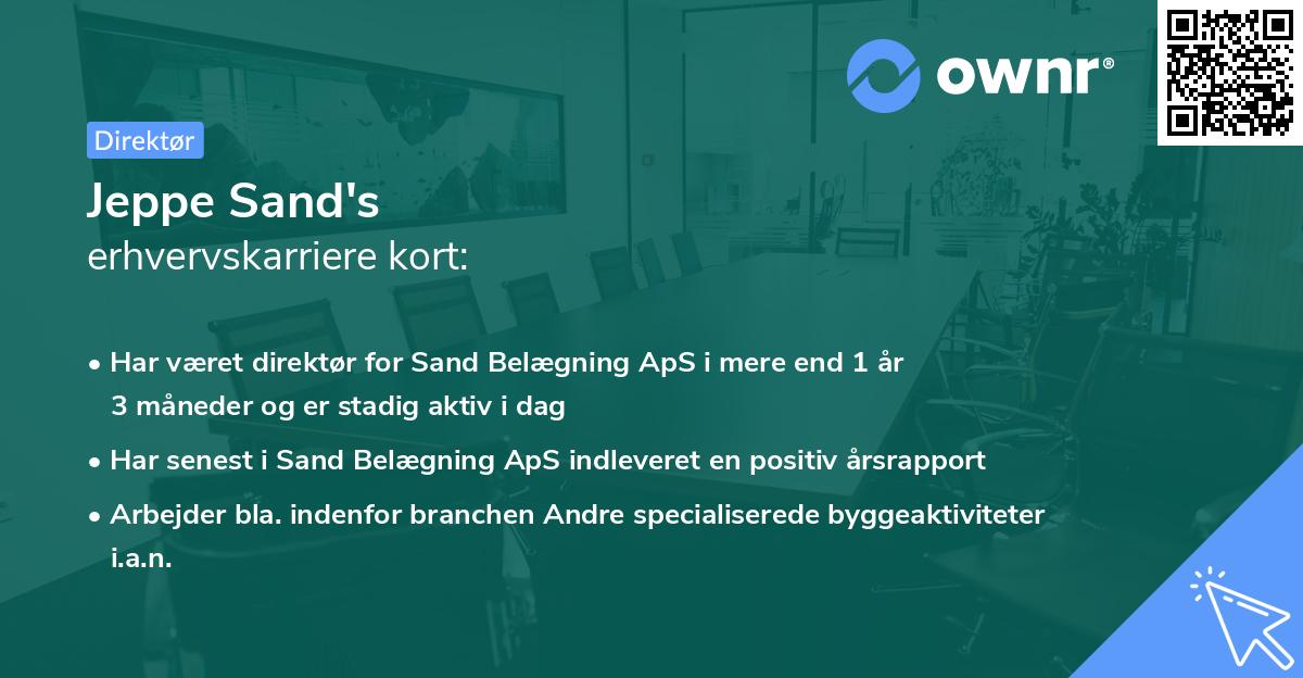 Jeppe Sand's erhvervskarriere kort