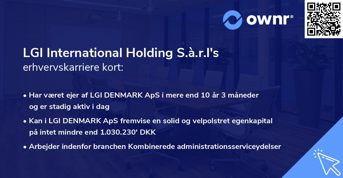 LGI International Holding S.à.r.l's erhvervskarriere kort