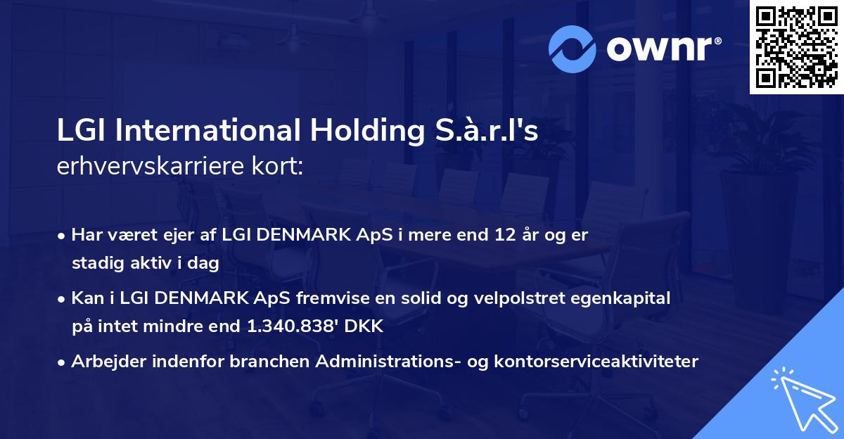 LGI International Holding S.à.r.l's erhvervskarriere kort