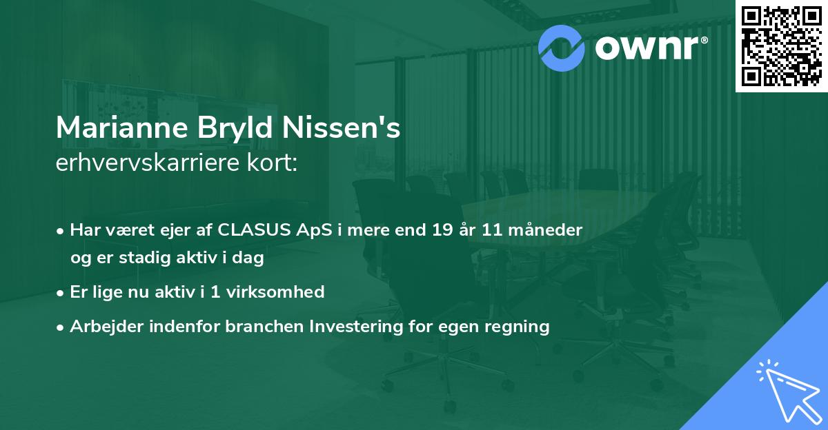 Marianne Bryld Nissen's erhvervskarriere kort
