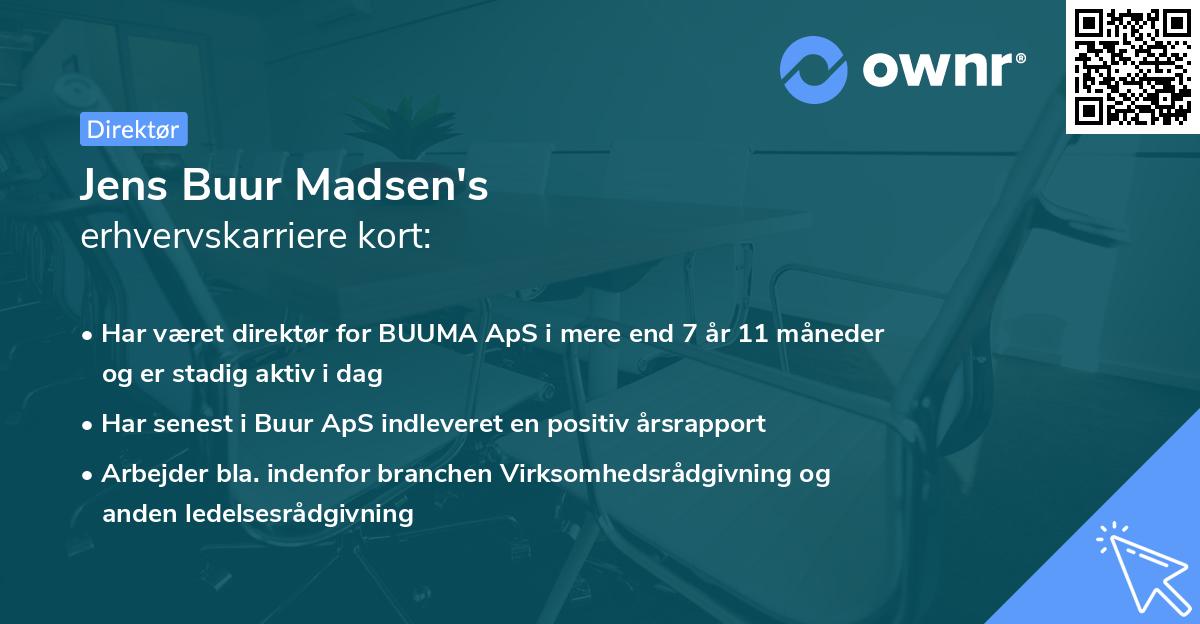 Jens Buur Madsen's erhvervskarriere kort