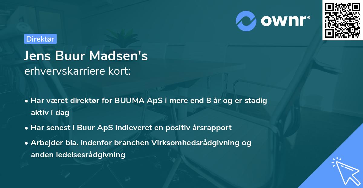 Jens Buur Madsen's erhvervskarriere kort