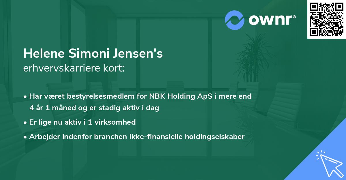 Helene Simoni Jensen's erhvervskarriere kort