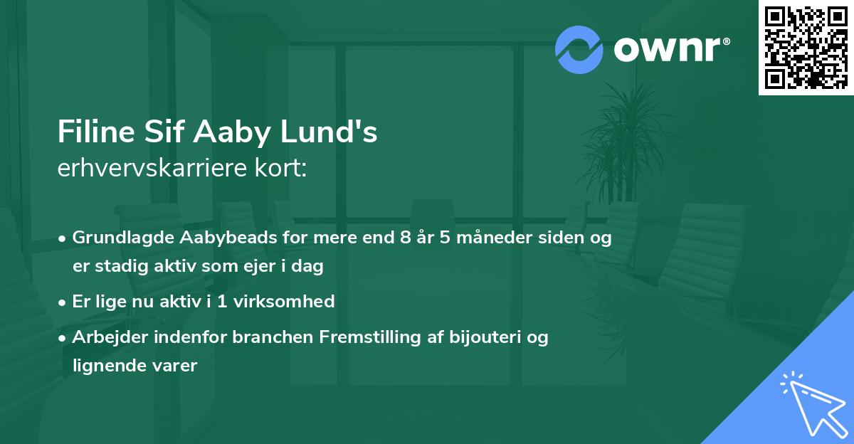 Filine Sif Aaby Lund's erhvervskarriere kort