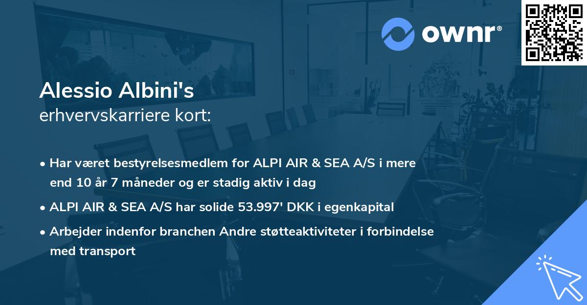 Alessio Albini's erhvervskarriere kort