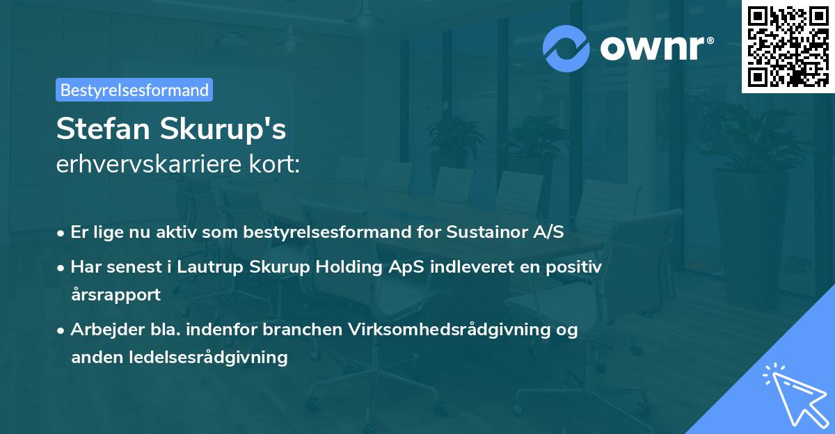 Stefan Skurup's erhvervskarriere kort