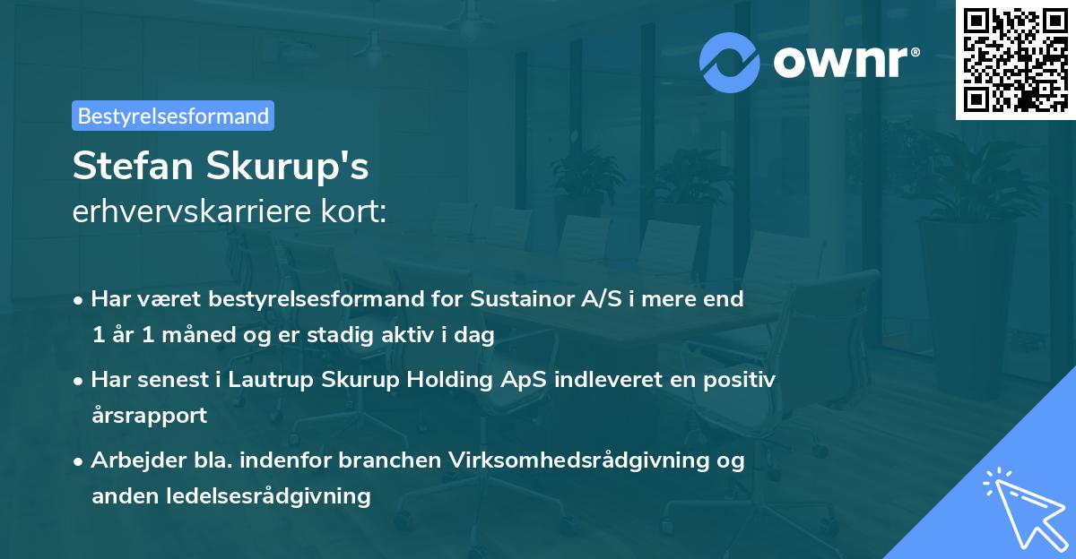 Stefan Skurup's erhvervskarriere kort
