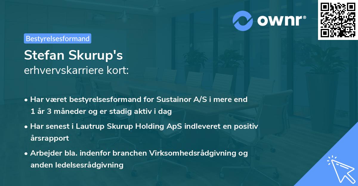 Stefan Skurup's erhvervskarriere kort