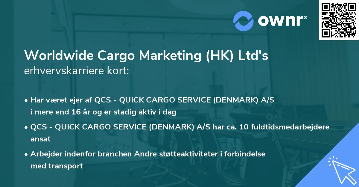 Worldwide Cargo Marketing (HK) Ltd's erhvervskarriere kort