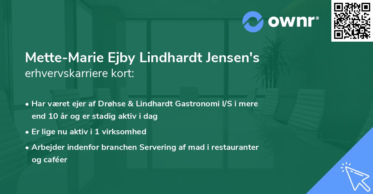 Mette-Marie Ejby Lindhardt Jensen's erhvervskarriere kort