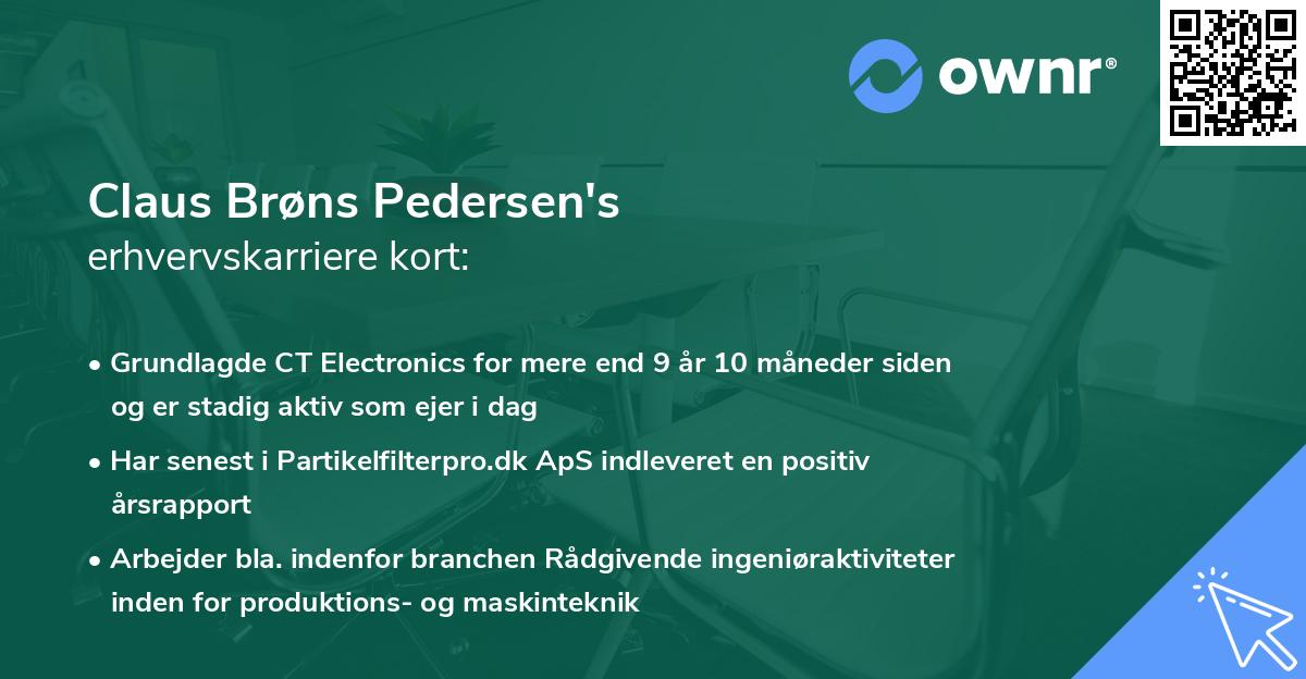 Claus Brøns Pedersen's erhvervskarriere kort