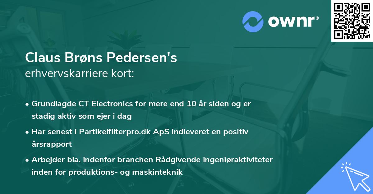 Claus Brøns Pedersen's erhvervskarriere kort