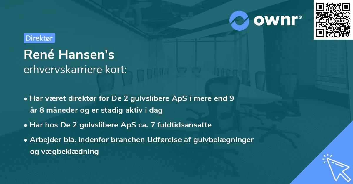 René Hansen's erhvervskarriere kort