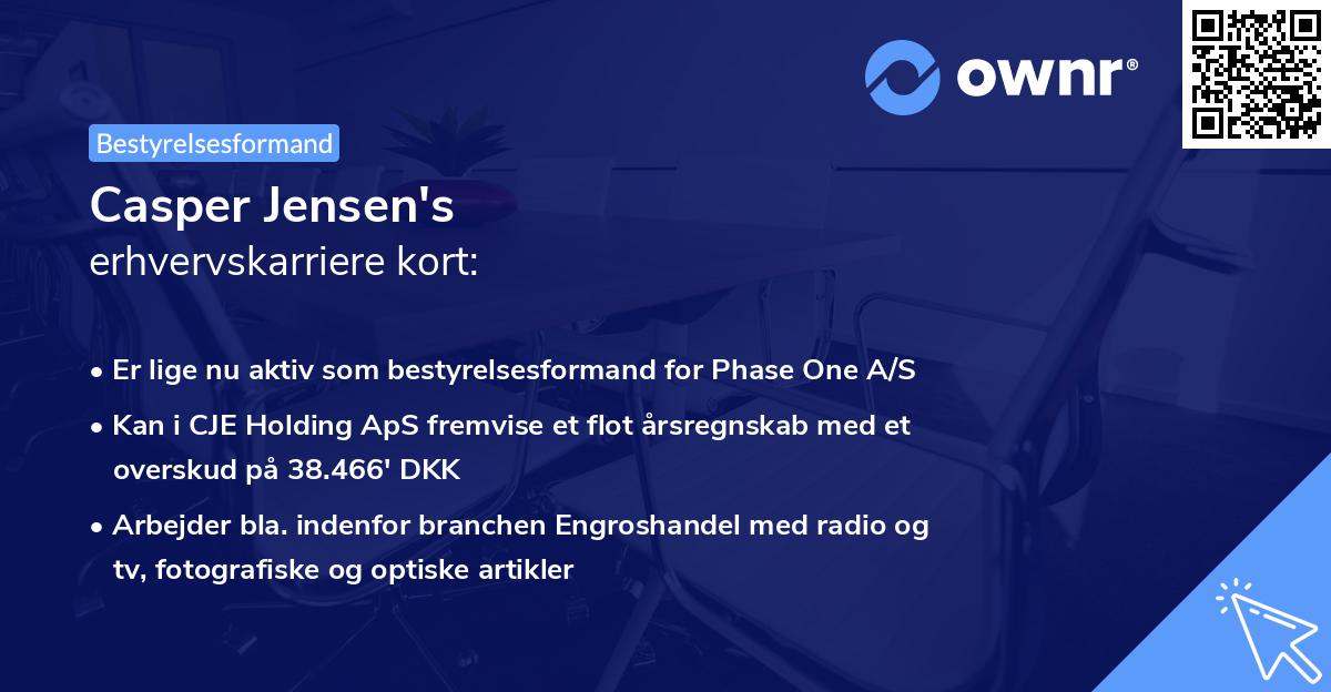 Casper Jensen's erhvervskarriere kort