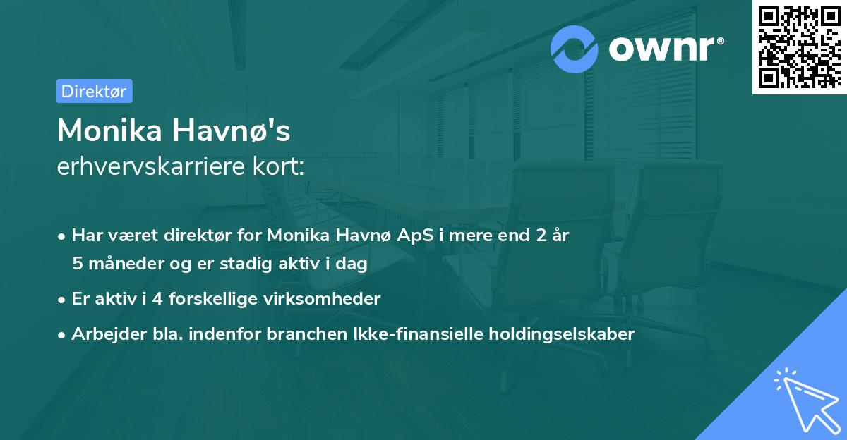 Monika Havnø's erhvervskarriere kort