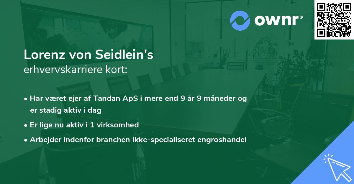 Lorenz von Seidlein's erhvervskarriere kort