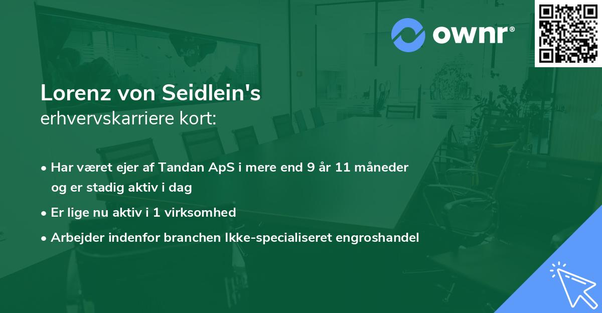Lorenz von Seidlein's erhvervskarriere kort