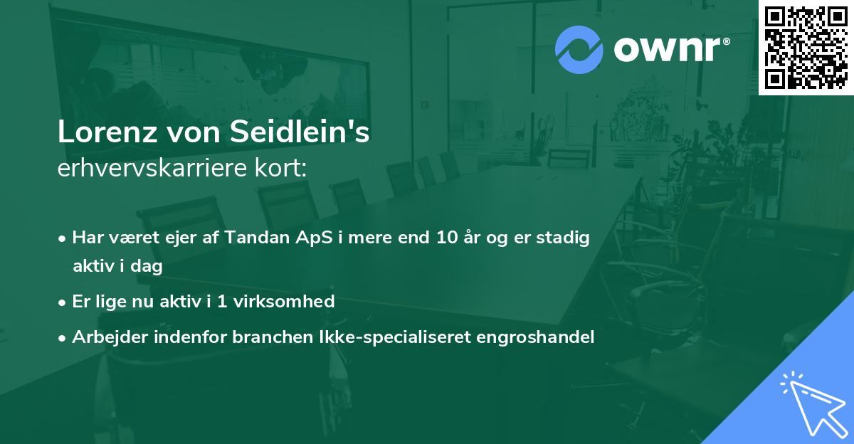Lorenz von Seidlein's erhvervskarriere kort