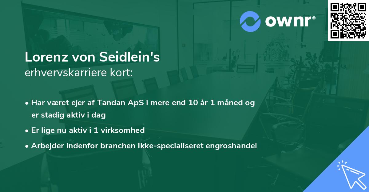 Lorenz von Seidlein's erhvervskarriere kort