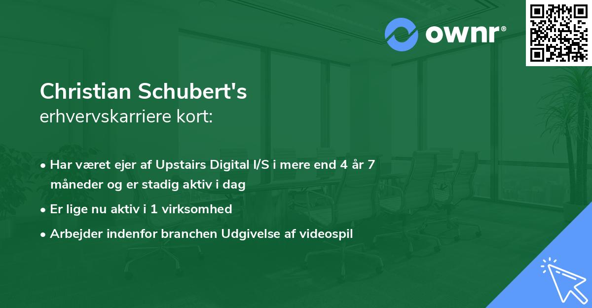 Christian Schubert's erhvervskarriere kort