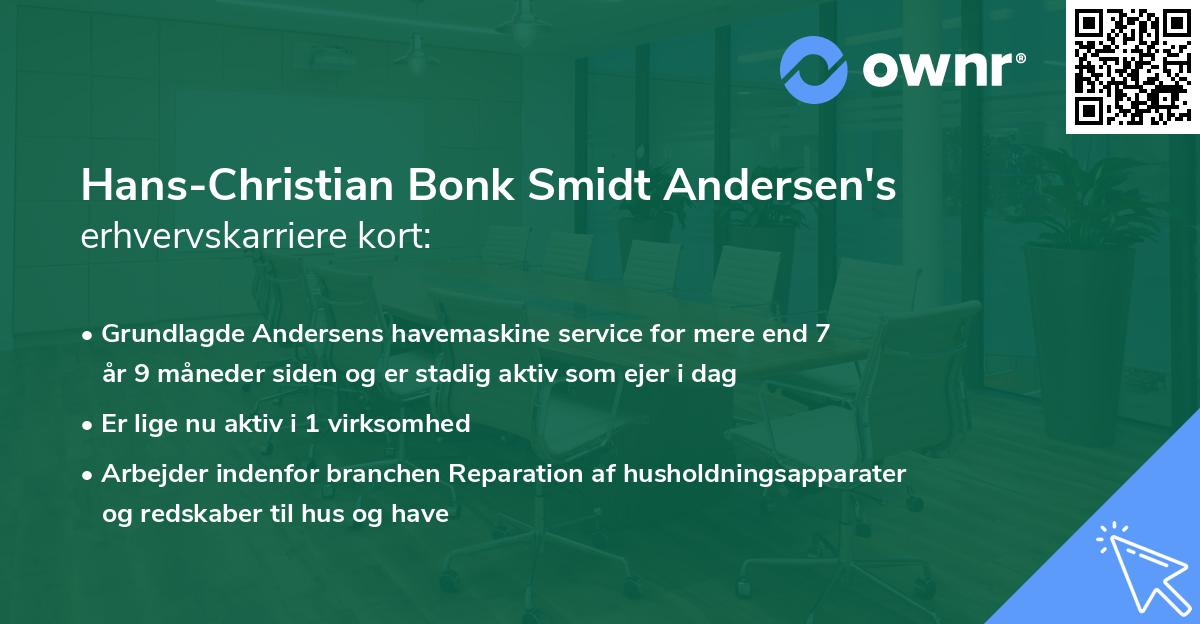 Hans-Christian Bonk Smidt Andersen's erhvervskarriere kort