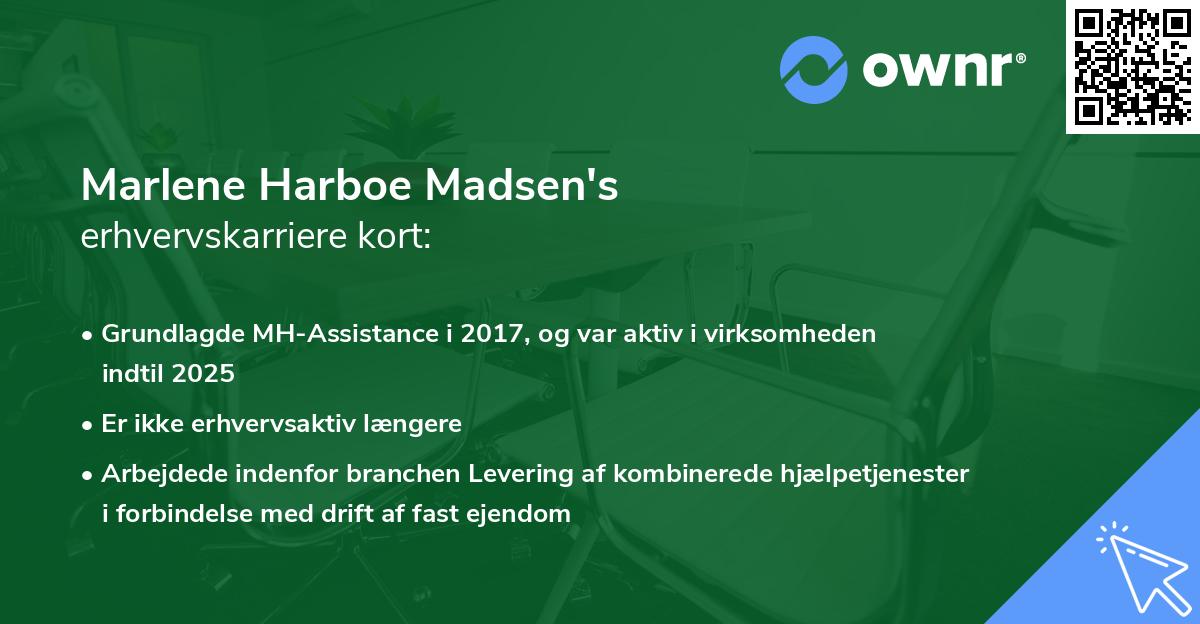Marlene Harboe Madsen's erhvervskarriere kort