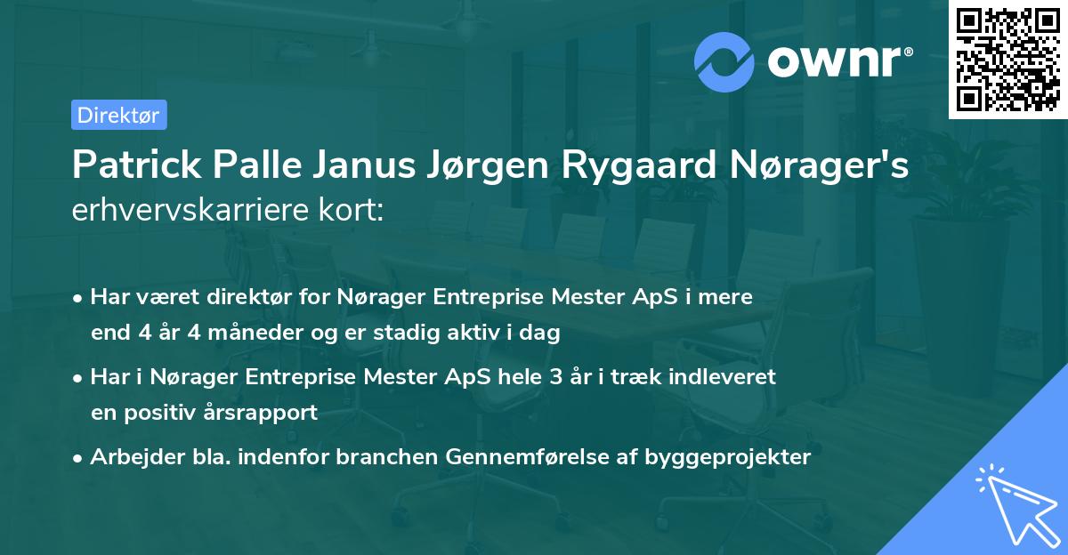 Patrick Palle Janus Jørgen Rygaard Nørager's erhvervskarriere kort