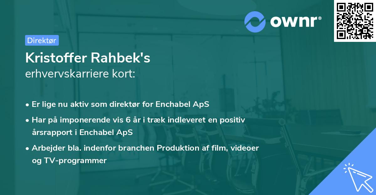 Kristoffer Rahbek's erhvervskarriere kort