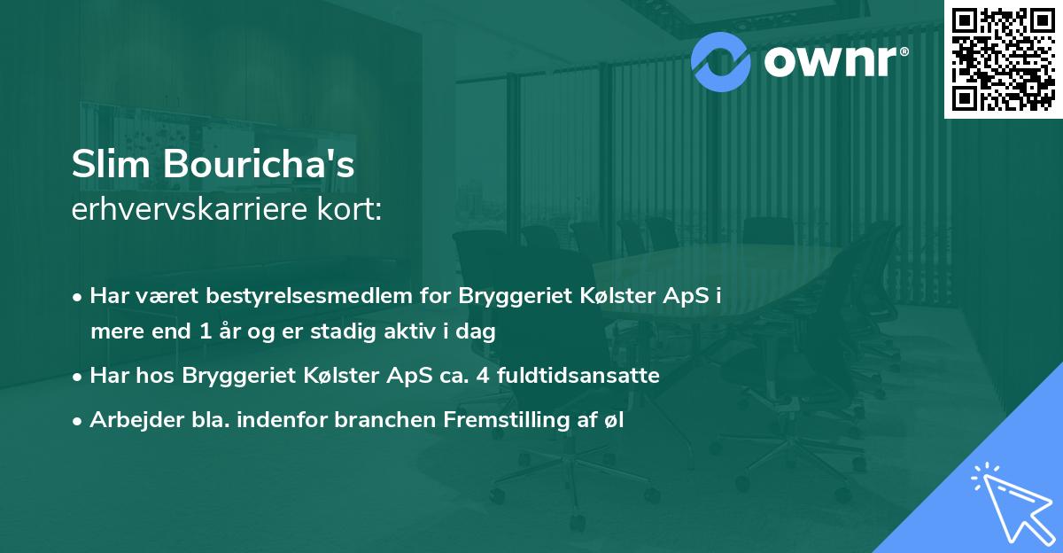 Slim Bouricha's erhvervskarriere kort