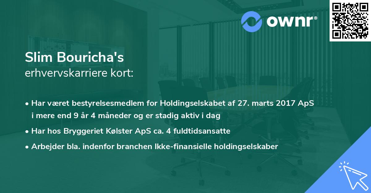 Slim Bouricha's erhvervskarriere kort