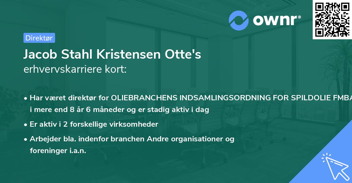 Jacob Stahl Kristensen Otte's erhvervskarriere kort