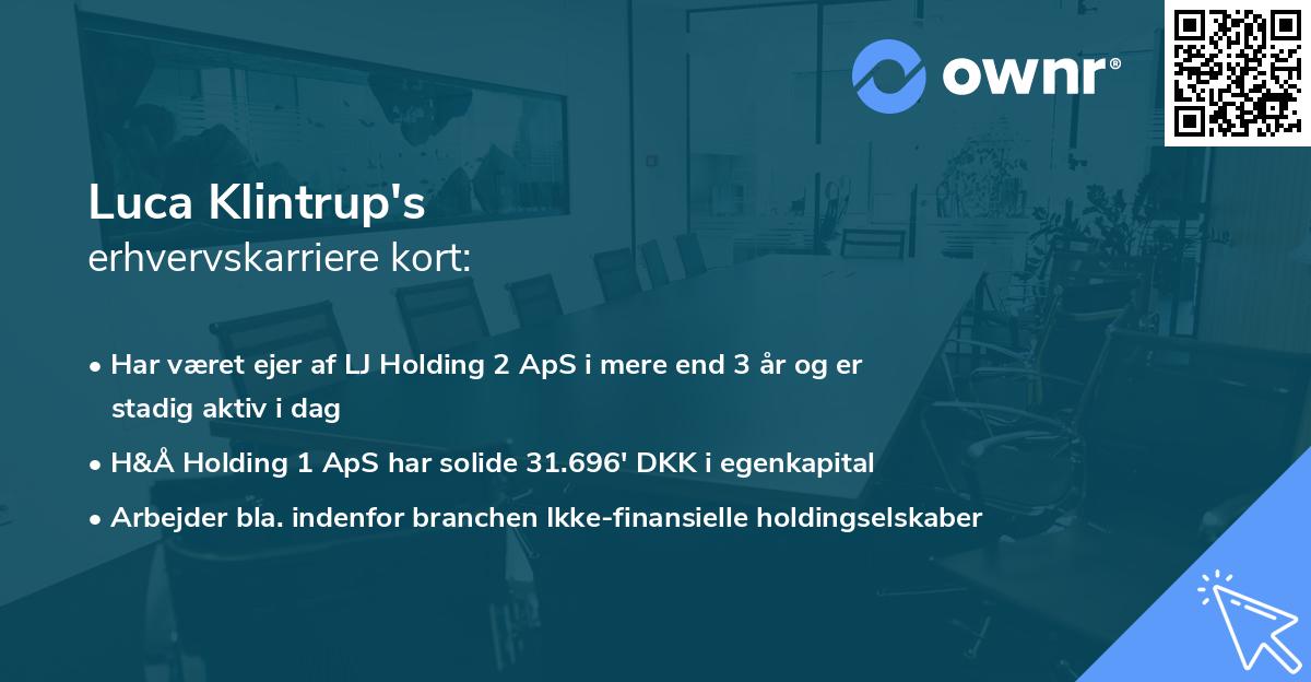 Luca Klintrup's erhvervskarriere kort