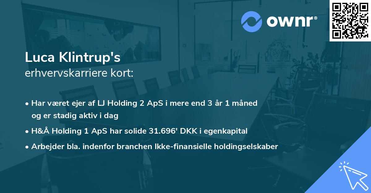 Luca Klintrup's erhvervskarriere kort