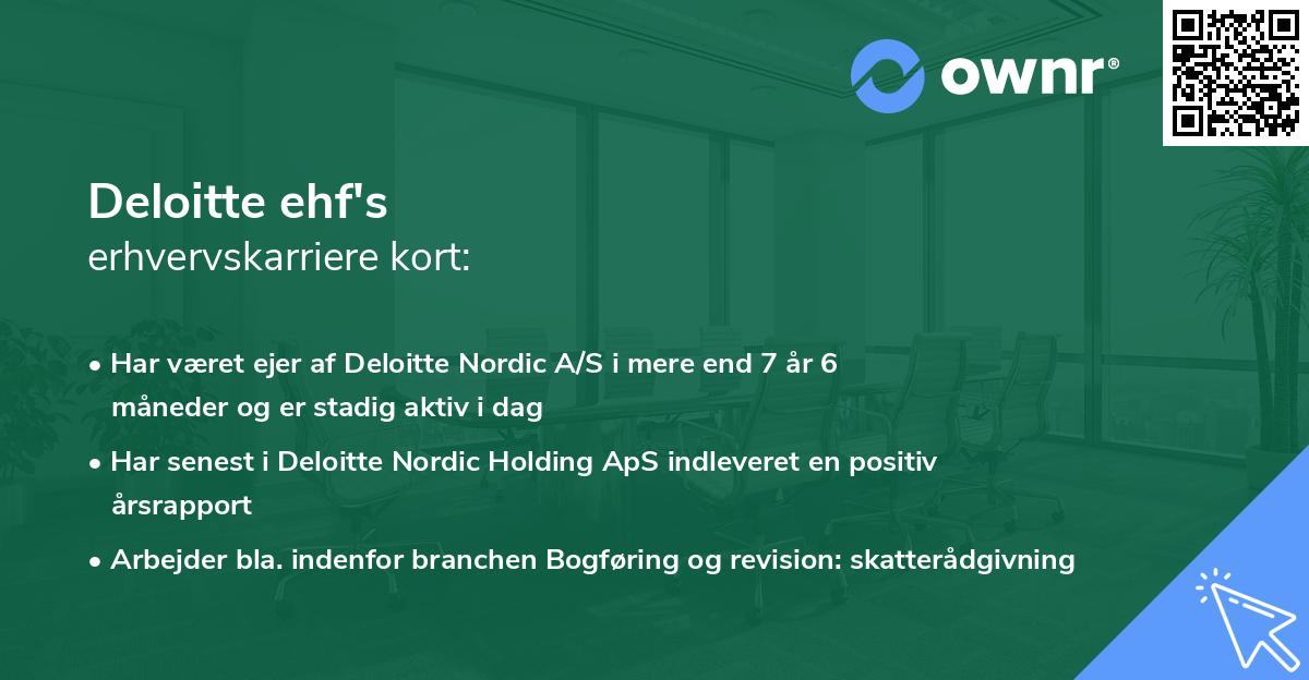 Deloitte ehf's erhvervskarriere kort